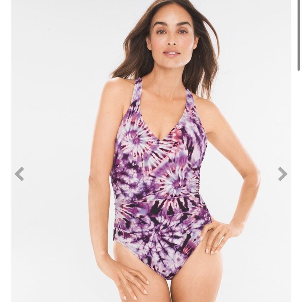 Magicsuit good vibes Trudy one piece swimsuit purple tie dye sz 10
